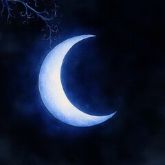 Wall Mural - An illustration of the moon, watercolor style,  isolated. 