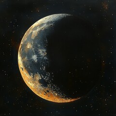 Wall Mural - An illustration of the moon, watercolor style,  isolated. 