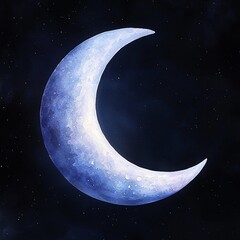Wall Mural - An illustration of the moon, watercolor style,  isolated. 