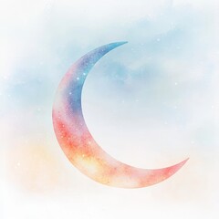 Wall Mural - An illustration of the moon, watercolor style,  isolated. 