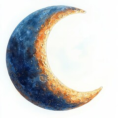 Wall Mural - An illustration of the moon, watercolor style,  isolated. 