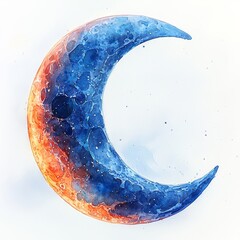 Wall Mural - An illustration of the moon, watercolor style,  isolated. 