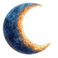 Wall Mural - An illustration of the moon, watercolor style,  isolated. 