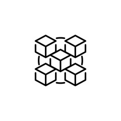 Poster - Blockchain Network Glyph Icon. linear style sign for mobile concept and web design. Outline vector icon.