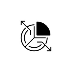 Poster - Pie Chart Line Icon. linear style sign for mobile concept and web design. Outline vector icon.