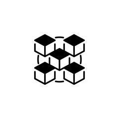 Poster - Blockchain Network Glyph Icon. linear style sign for mobile concept and web design. Outline vector icon.