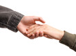 © New Africa - Help and support. People holding hands on white background, closeup