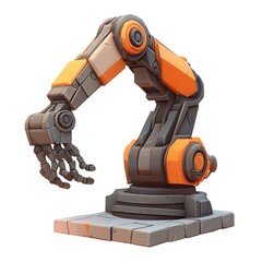 Poster - Robotic arm, futuristic design, industrial automation.