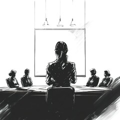 Poster - Businesswoman presenting to her team during a meeting.