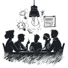 Poster - Team brainstorming session, generating new ideas.