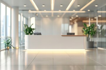 Poster - Modern office reception area with clean lines and natural light.