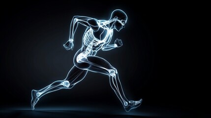 Wall Mural - Anatomy of a Runner in Motion