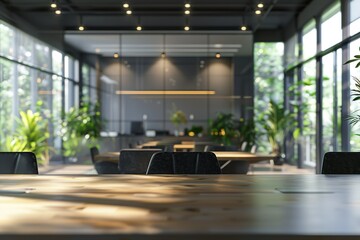 Poster - Modern office space with natural light and plants