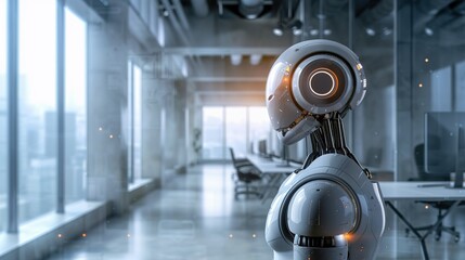 Poster - Humanoid robot in modern office space