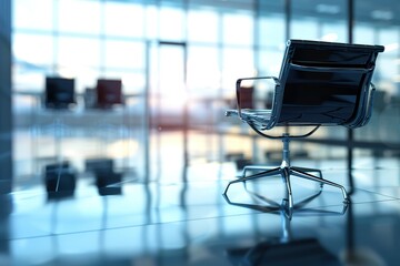 Poster - Modern office chair in a bright, spacious room.
