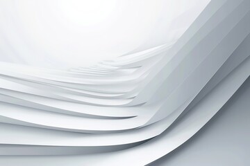 Poster - Abstract white curves, flowing design, modern architecture.