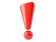 © jxvxnism - 3d a red exclamation mark isolated on transparent or white background, png cutout