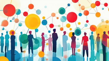 Poster - Collaborative pharmaceutical research scientists sharing molecular data