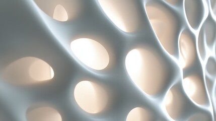 Poster - Exploring the intricate techno pattern of artificial intelligence with glowing pale blue lines on a white background
