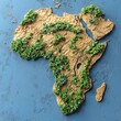 © AS Photo Family - Creative map of Africa with vegetation on textured blue surface
