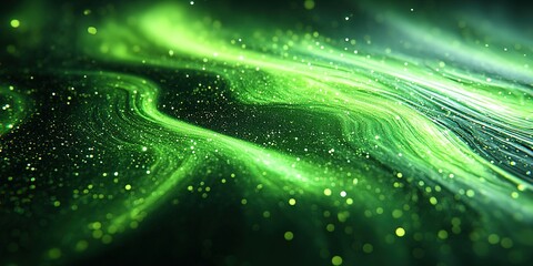Poster - Swirling green abstract patterns create a mesmerizing effect in digital art
