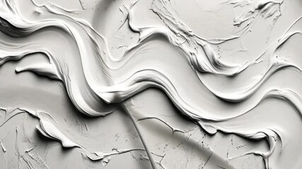 Poster - Textured white abstract material with flowing patterns on a surface