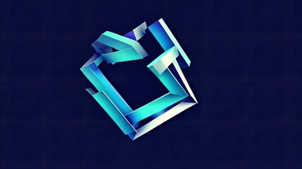 Poster - Colorful abstract design with geometric shapes glowing against a dark background showcasing modern digital logo intro animation