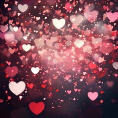 Poster - valentine background with hearts