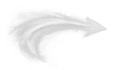 Leinwandbilder - White curved arrow with dry brush texture isolated on transparency background, creating dynamic and artistic design element for creative projects or presentations
