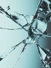 Poster - Shattered glass fragments. AI.