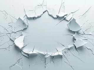 Poster - Cracked surface revealing a blank space. AI.