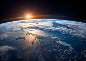 Poster - sunrise earth a breathtaking view from space