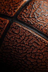 Aufkleber - Close-up of textured orange basketball surface, showing detail of seams and grain.