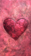 Poster - Heart shape painted on textured background symbolizing love, affection, and the spirit of Valentine's Day