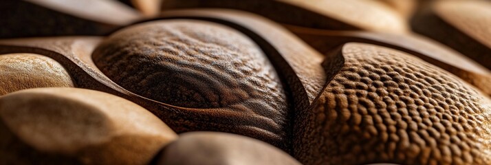 Poster - Close-up of intricately carved wooden surface showing texture and detail.