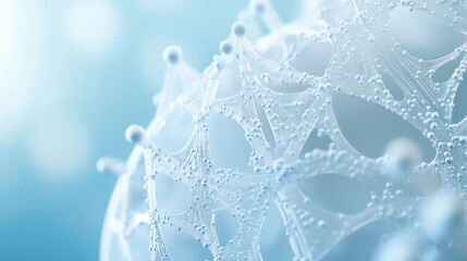 Fototapete - abstract 3d rendering of a complex, interconnected network structure with a translucent, icy blue ap