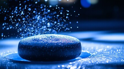 Aufkleber - Blue stone with water droplets splashing.