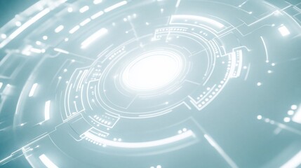 Aufkleber - Abstract glowing circular technology interface.