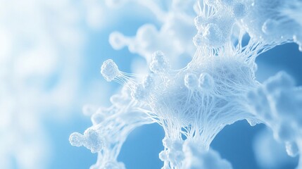 Fototapete - Abstract blue network, interconnected nodes, complex structure, digital art, 3D rendering, science, technology, futuristic, background.