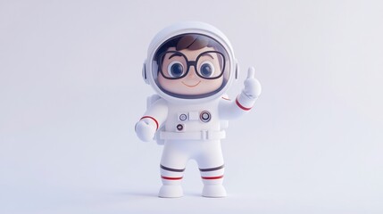Poster - Cute cartoon astronaut giving thumbs up. (2)
