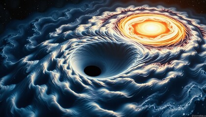 Wall Mural - Cosmic Dance of Two Holes