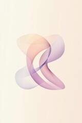 Wall Mural - Abstract pastel shapes, flowing, intertwined design.