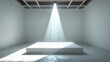 © Artem - Empty room with white dais and light beam
