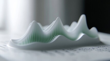 Aufkleber - Abstract 3D wave chart showing data peaks and valleys.