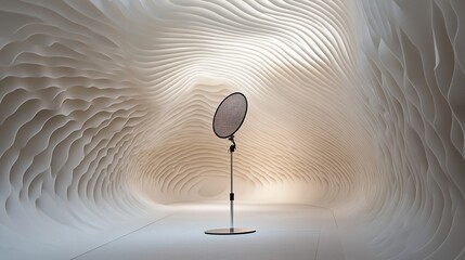 Aufkleber - Microphone in a wave-patterned room.