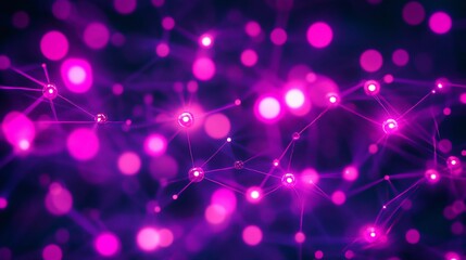 Leinwandbilder - Abstract pink and purple network connection.