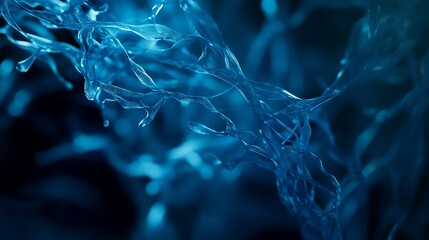 Aufkleber - Abstract blue liquid flowing, dynamic curves and swirls.
