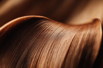 Leinwandbilder - Close-up of a swirling, textured, brown, organic material with visible lines and curves.