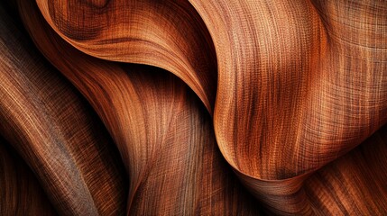 Poster - Abstract swirling dark brown wood grain texture background.