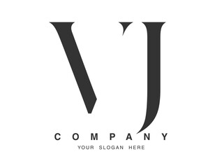 Aufkleber - VJ logo design. Initial letter v and j serif font style. Creative classic company name typography. Trendy logotype or identity.